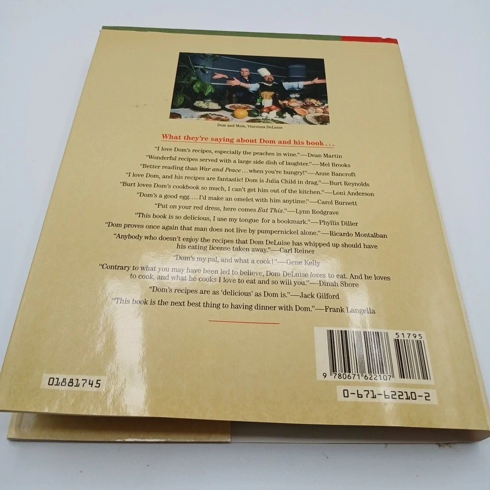 Signed 1st Edition Dom DeLuise Eat This It'll Make You Feel Better Cookbook HC